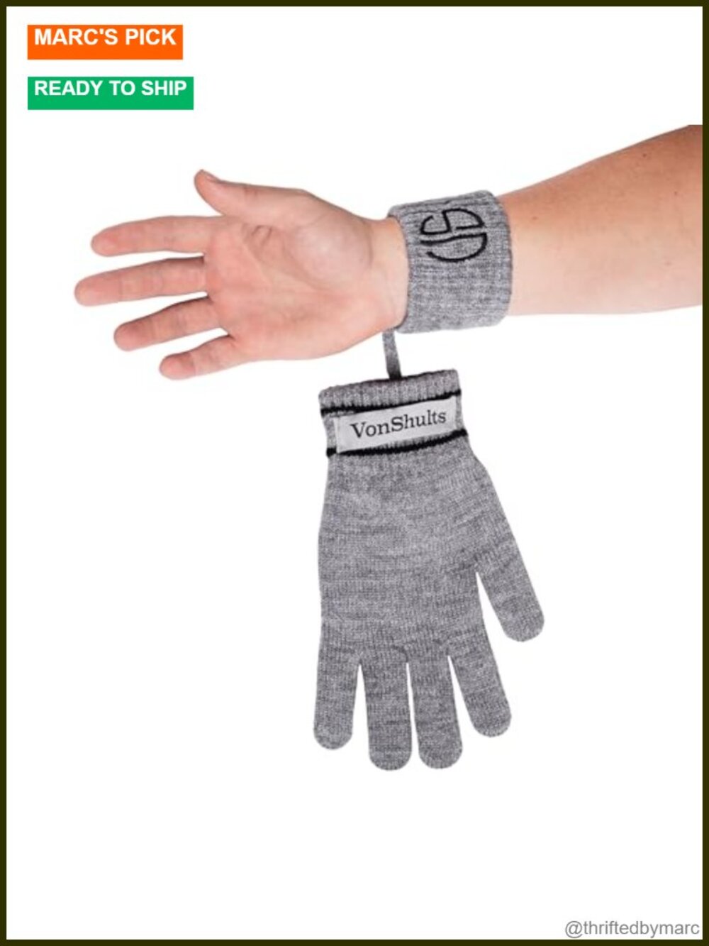 Men's Merino Wool Gloves with Strings & Clips - No-Lose Driving Gloves Winter